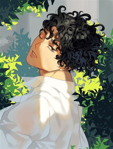 curly haired anime guy